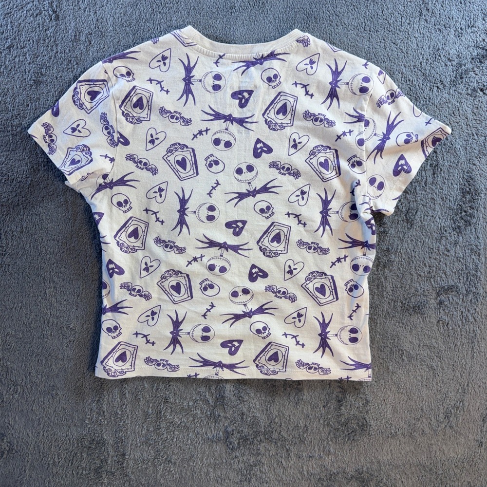 Disney Nightmare Before Christmas Jack Skellington All Over Print Shirt Purple M - Picture 3 of 5
